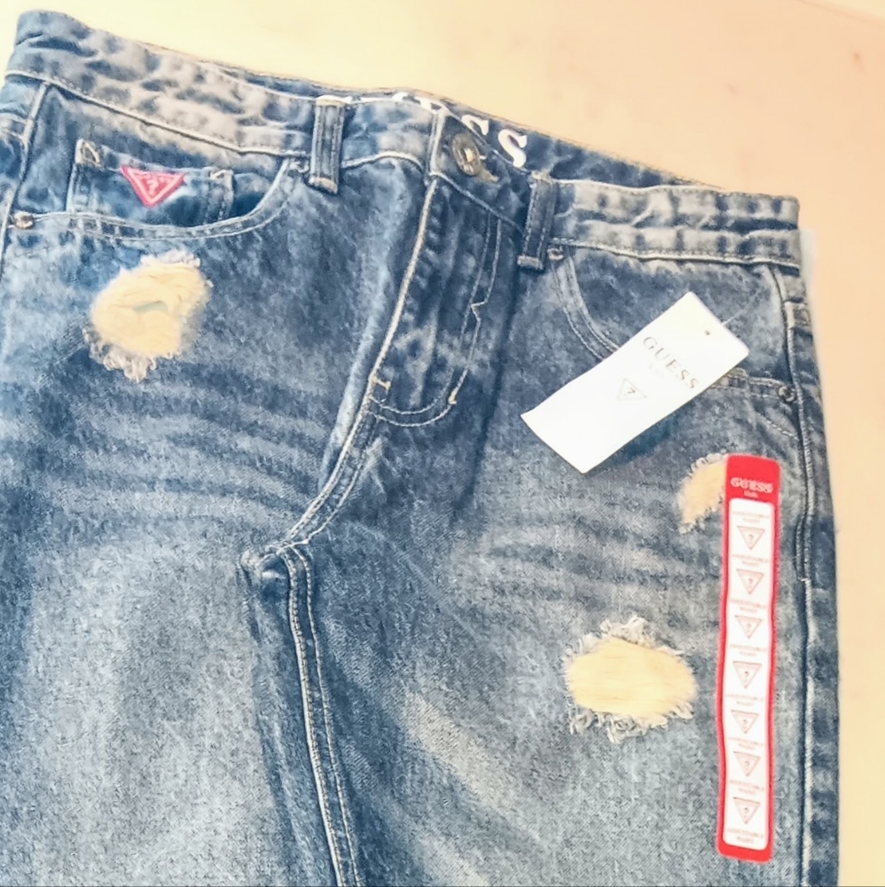 Distressed Blue Jeans